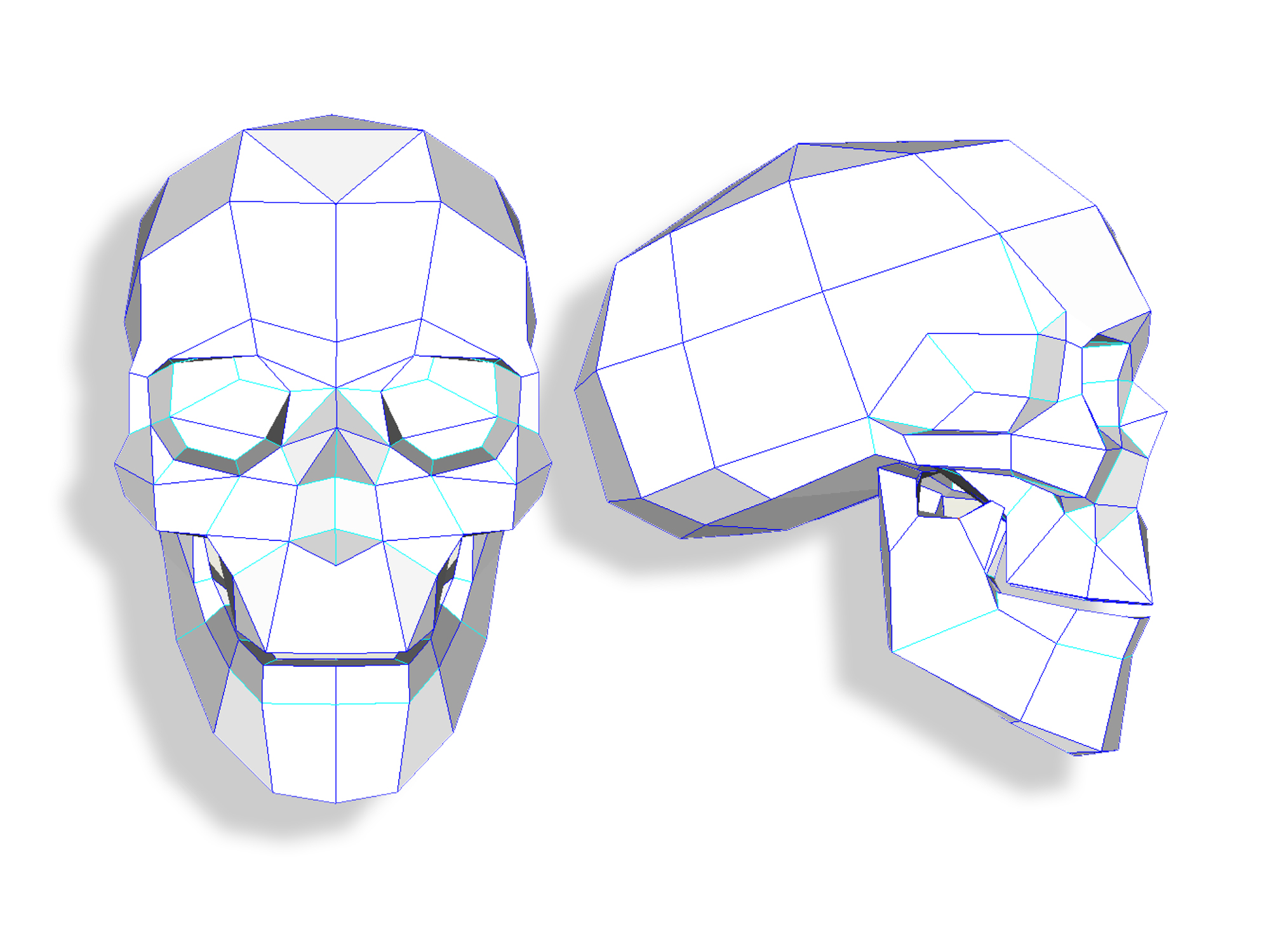 Printable 3d Paper Skull Template